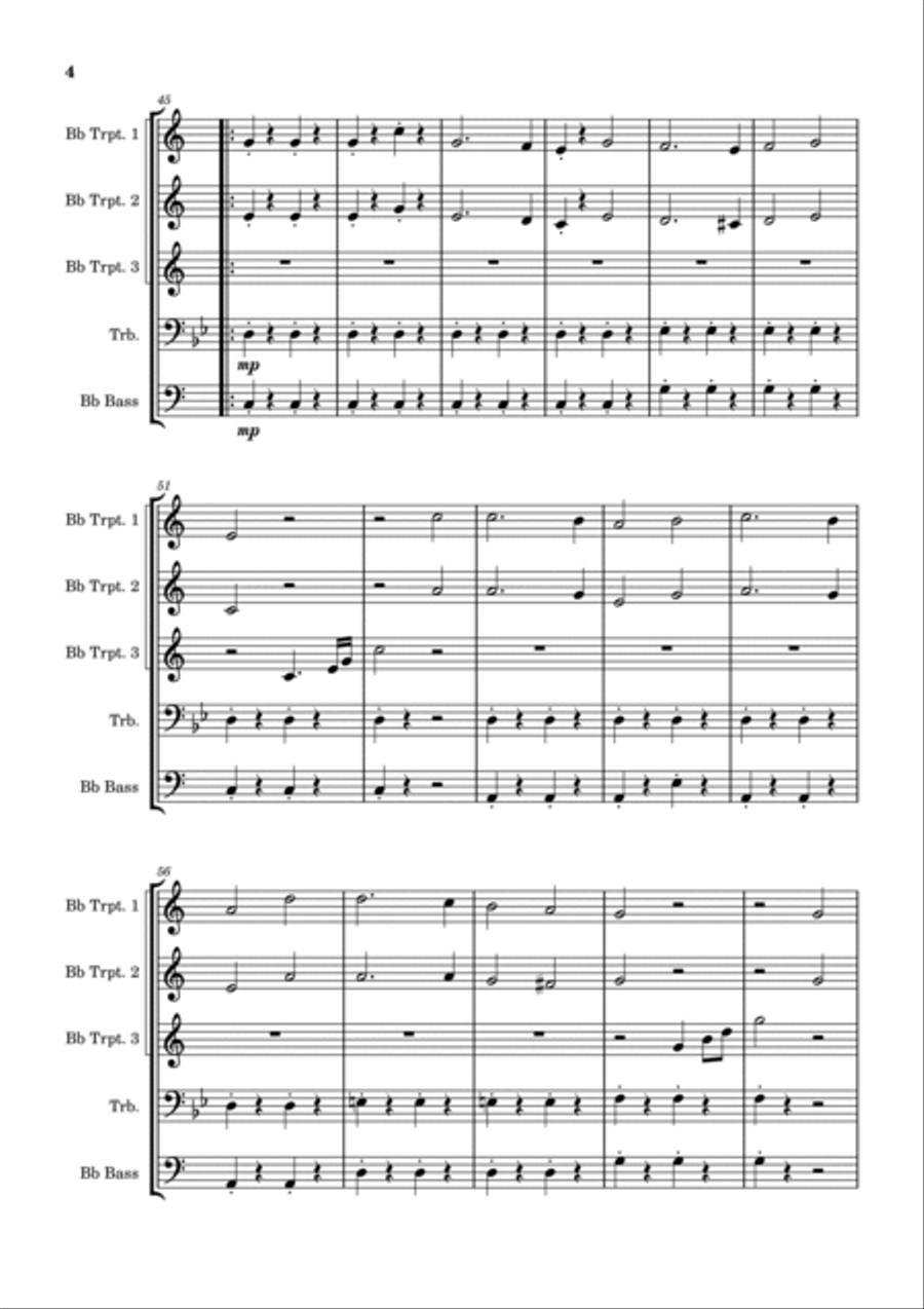 Bozner Bergsteigermarsch Brass Quintet scores gallery preview page 4