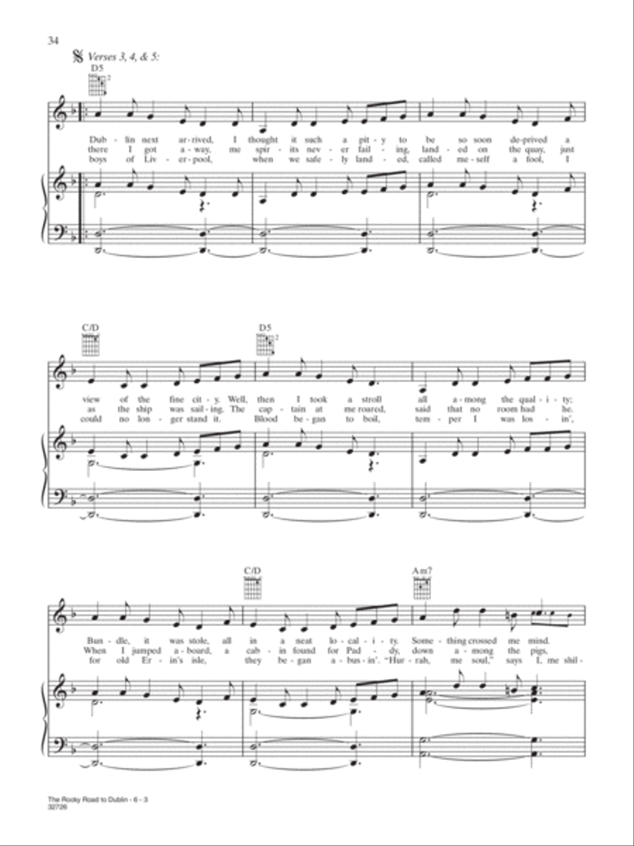 The Rocky Road to Dublin Piano, Vocal, Guitar scores gallery preview page 3