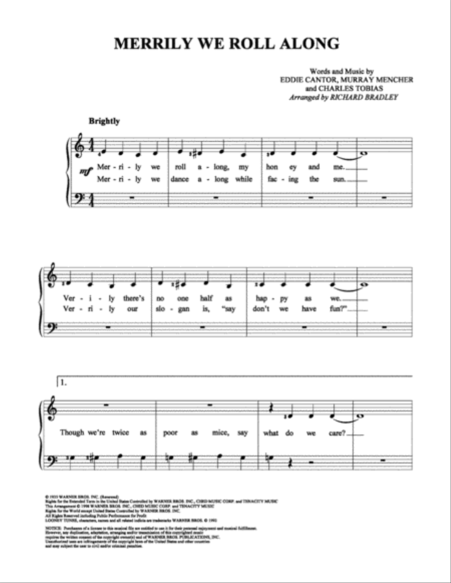 Merrily We Roll Along Easy Piano scores gallery preview page 1