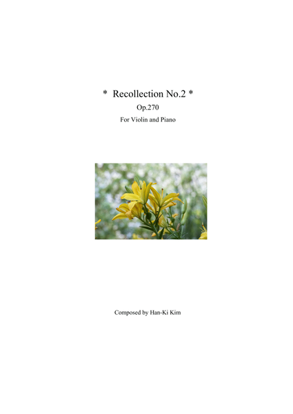 Recollection No.2 (For Violin and Piano) image number null