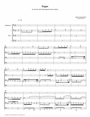 Fugue 24 from Well-Tempered Clavier, Book 2 (Euphonium-Tuba Quartet)