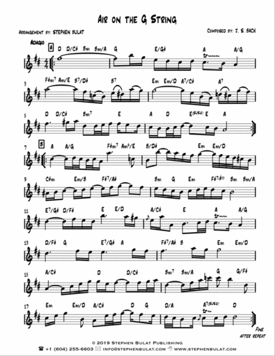J. S. Bach Sampler Gig Pack - Three selections (Air On G String, Arioso & Minuet in G) arranged in l Large Ensemble scores gallery preview page 2