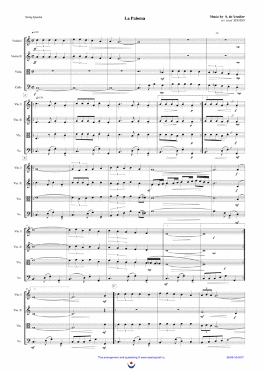 La Paloma String Quartet scores gallery preview page 1