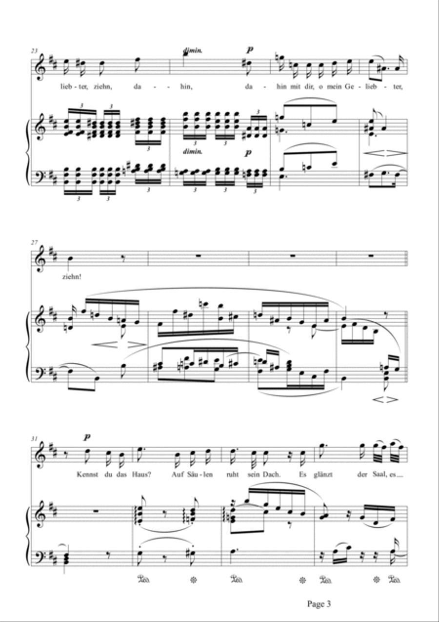 Schumann-Mignon(Kennst du das Land),Op.98a No.1 in b minor Voice scores gallery preview page 4