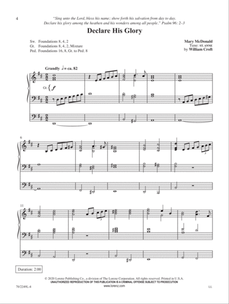 Declare His Glory Declare His Glory Organ Solo scores gallery preview page 3