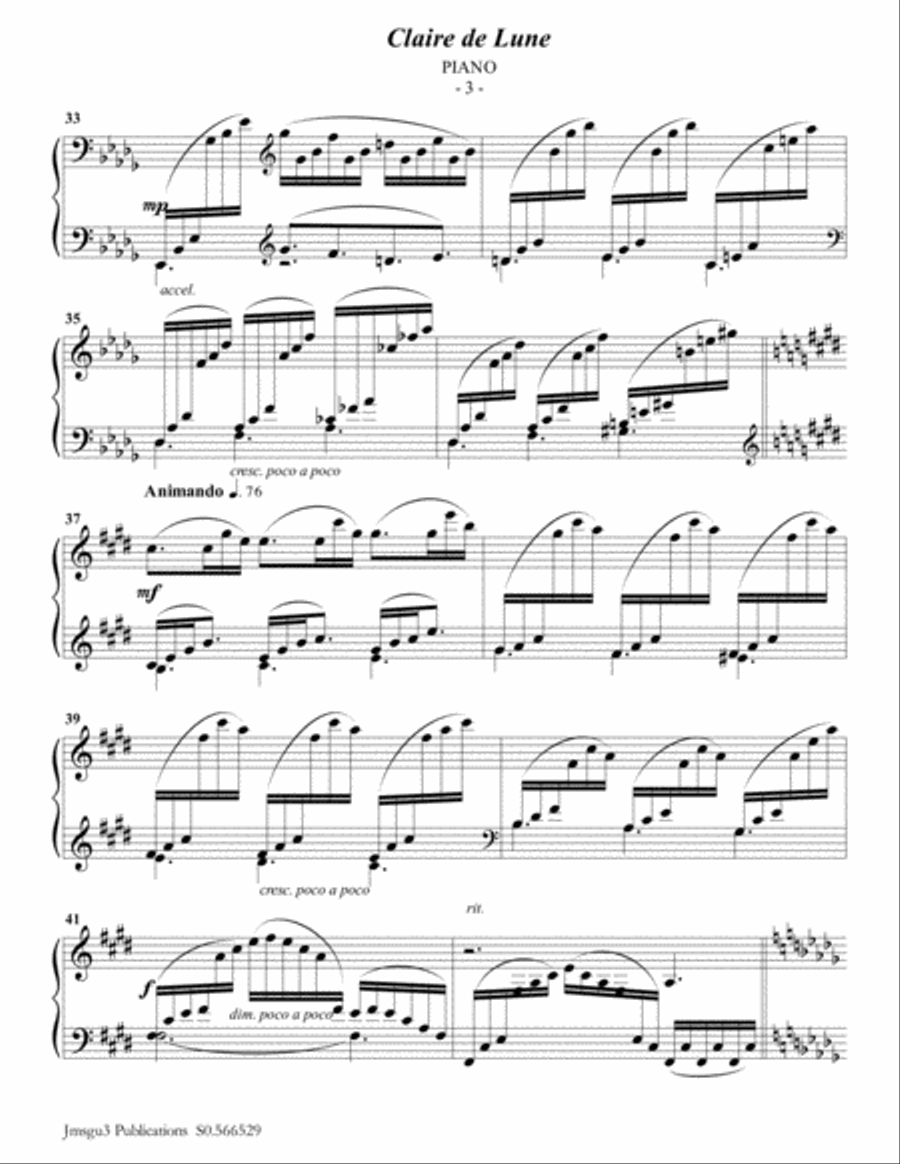 Debussy: Claire de Lune for English Horn & Piano English Horn scores gallery preview page 3