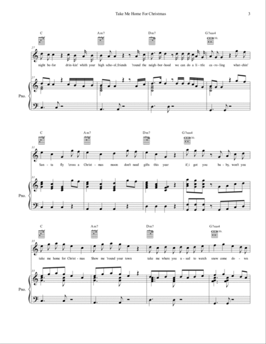 Take Me Home For Christmas Piano scores gallery preview page 3