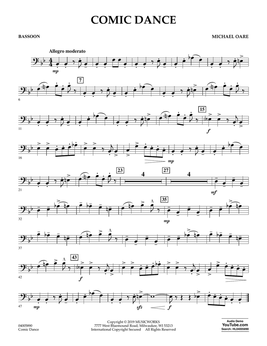 Comic Dance - Bassoon Concert Band scores gallery preview page 1