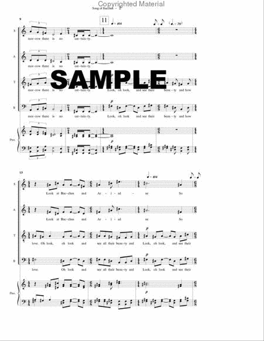 Song of Bacchus Song of Bacchus 4-Part scores gallery preview page 2