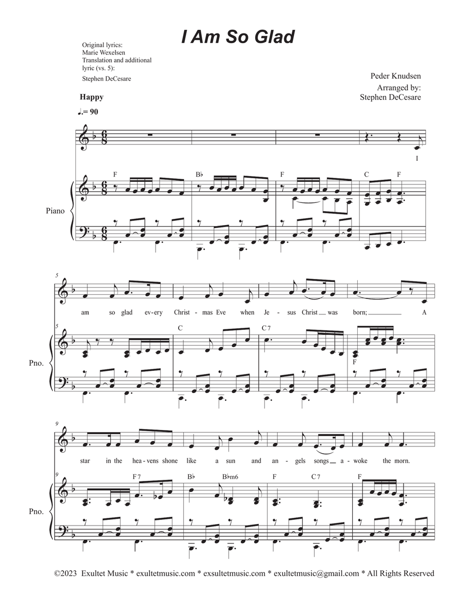I Am So Glad (Vocal solo) Piano, Vocal scores gallery preview page 1