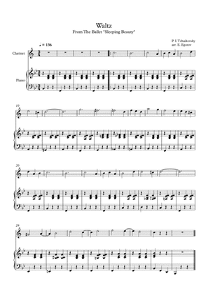 Waltz (Sleeping Beauty), Peter Ilyich Tchaikovsky, For Clarinet & Piano