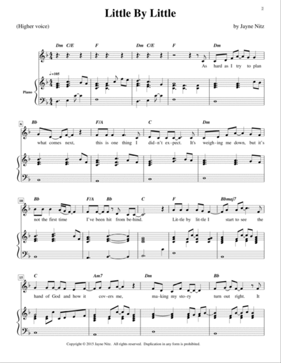 Little By Little (high voice) High Voice scores gallery preview page 2