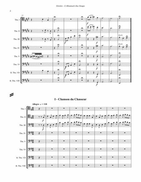 L’Almanach Aux Images Suite for 8-part Trombone Ensemble
