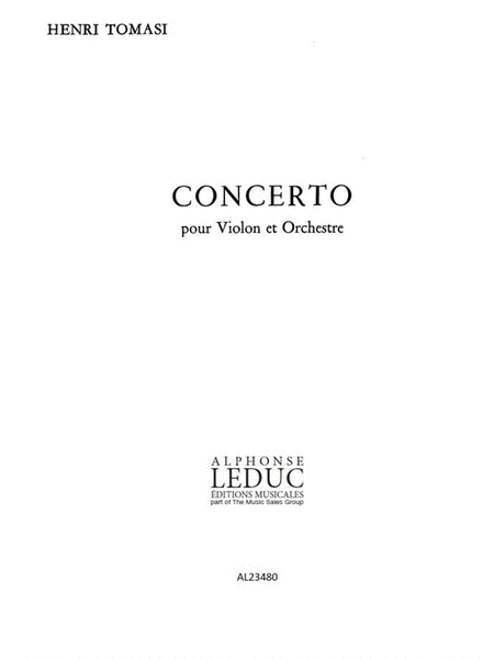Tomasi Henri Concerto Violin & Orchestra Score