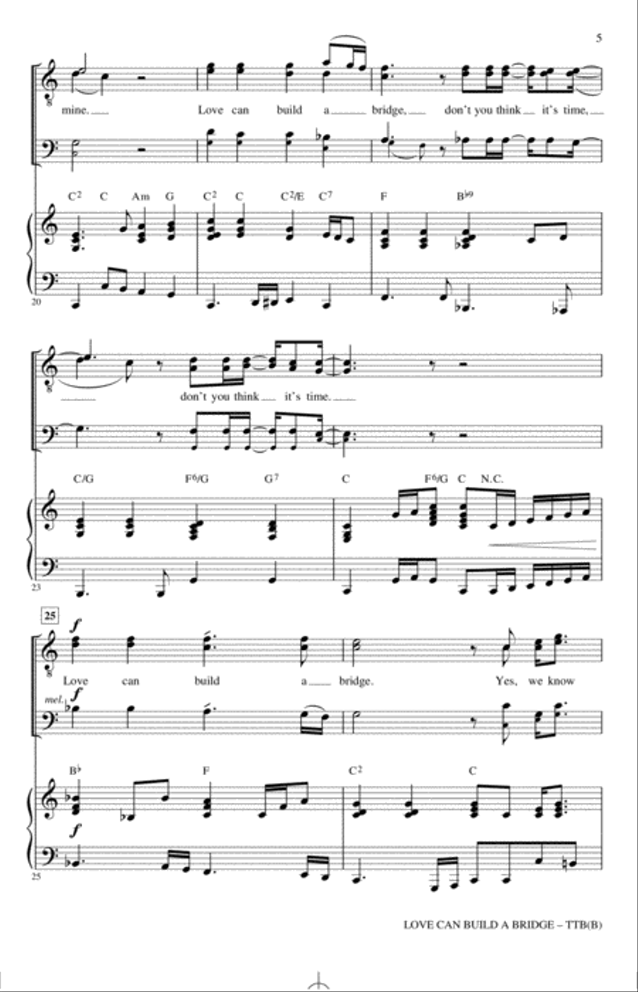 Love Can Build A Bridge (arr. Kirby Shaw) TTBB scores gallery preview page 4