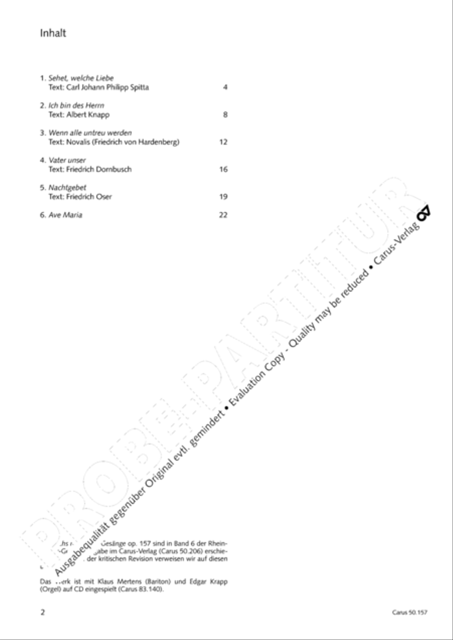 Sechs religiose Gesange op. 157 Score scores gallery preview page 3