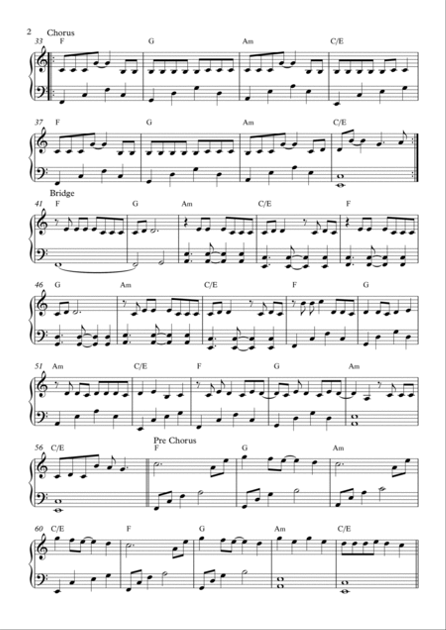 Stay Piano Solo scores gallery preview page 2