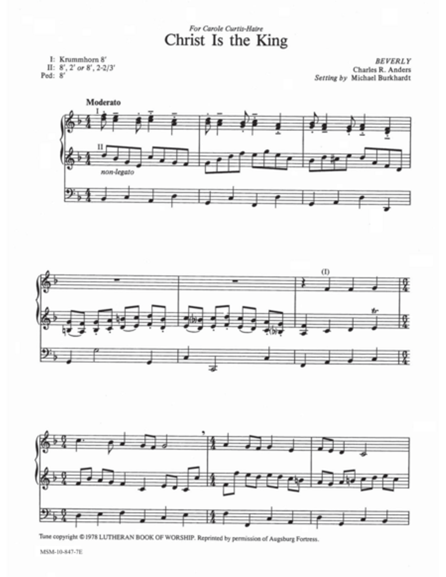 Christ Is the King Organ scores gallery preview page 1