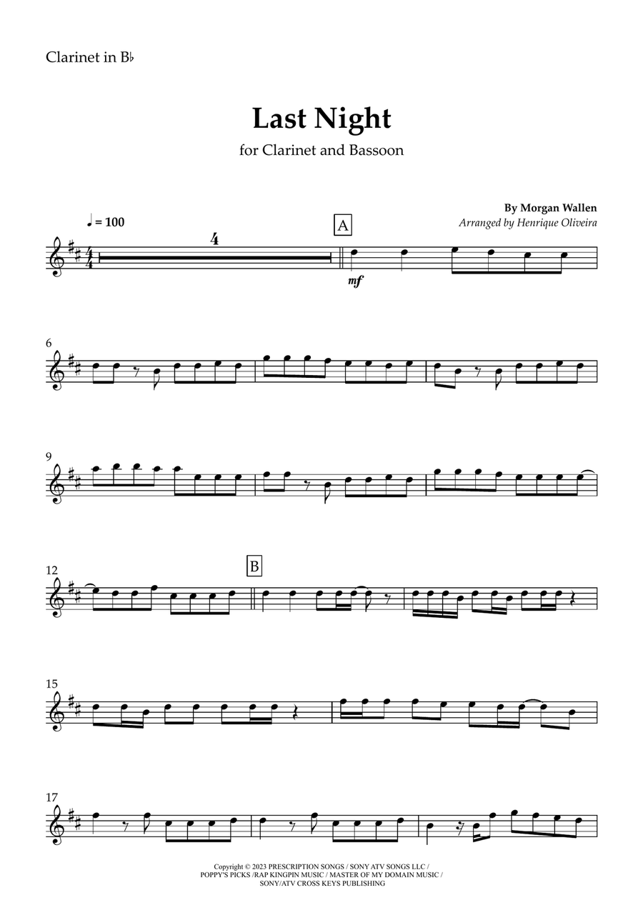 Last Night Last Night Woodwind Duet scores gallery preview page 6