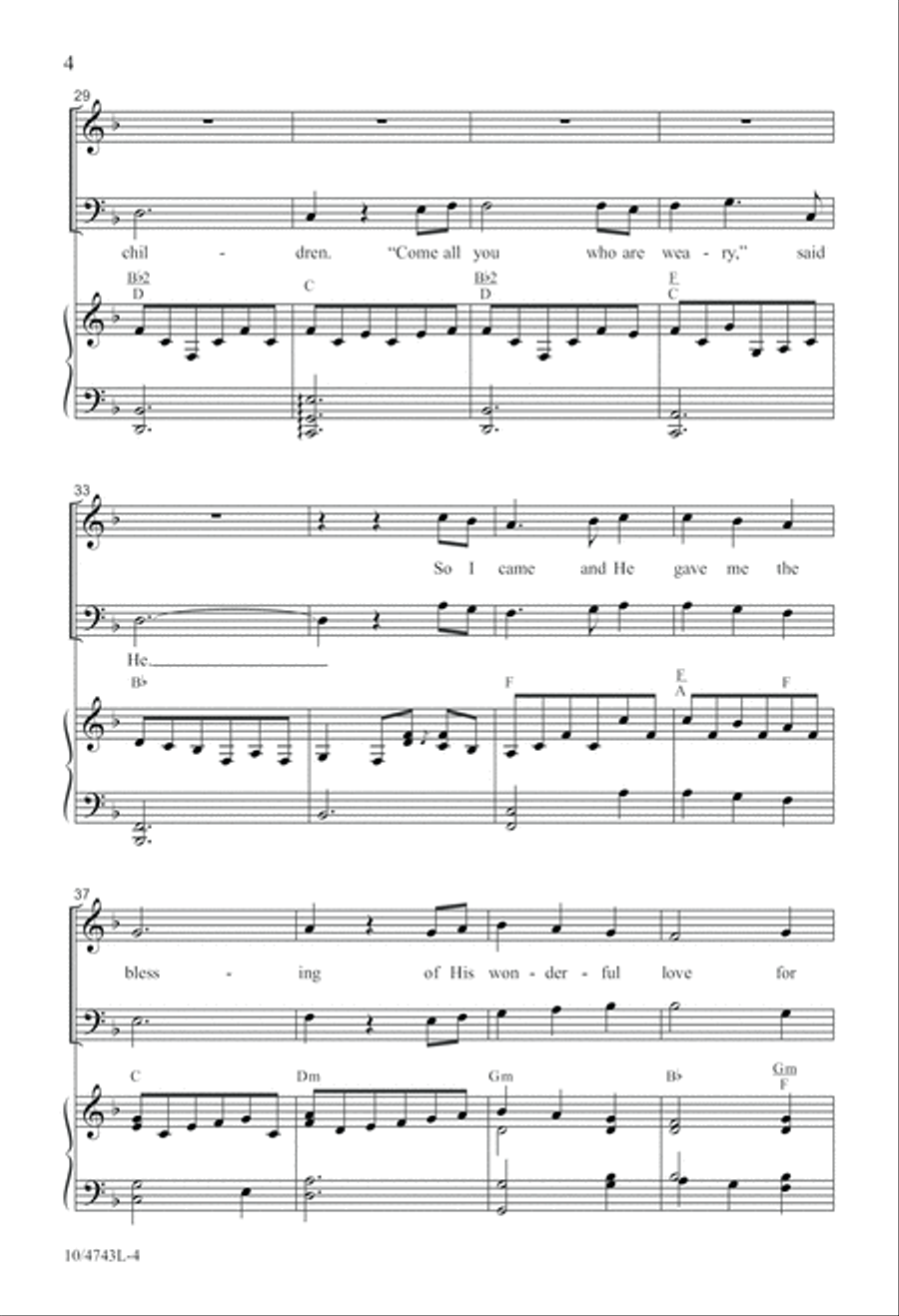 His Love for Me 4-Part scores gallery preview page 4