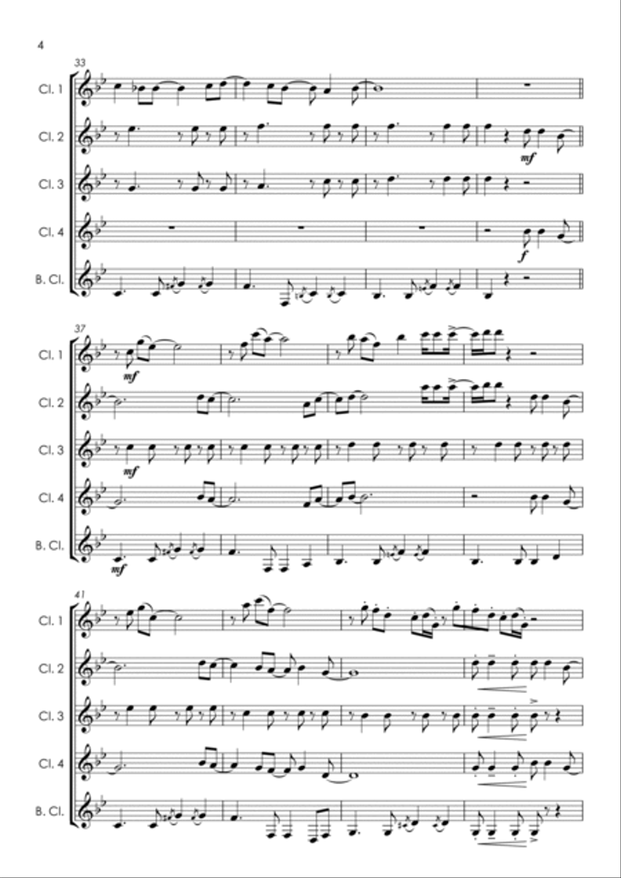 I Just Called To Say I Love You Clarinet Quintet scores gallery preview page 6