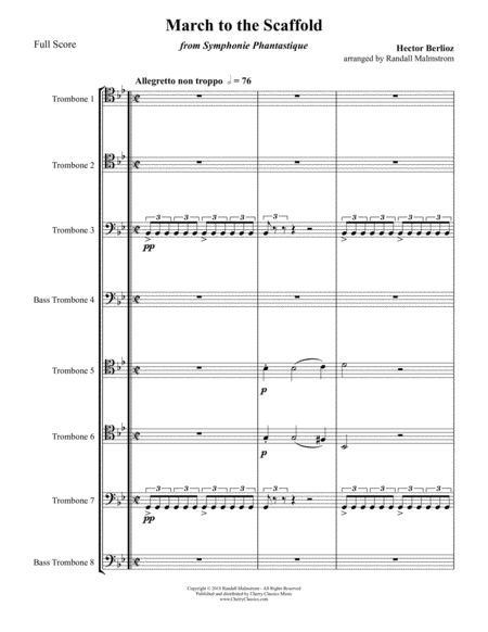 March to the Scaffold from Symphonie Fantastique for 8-part Trombone Ensemble