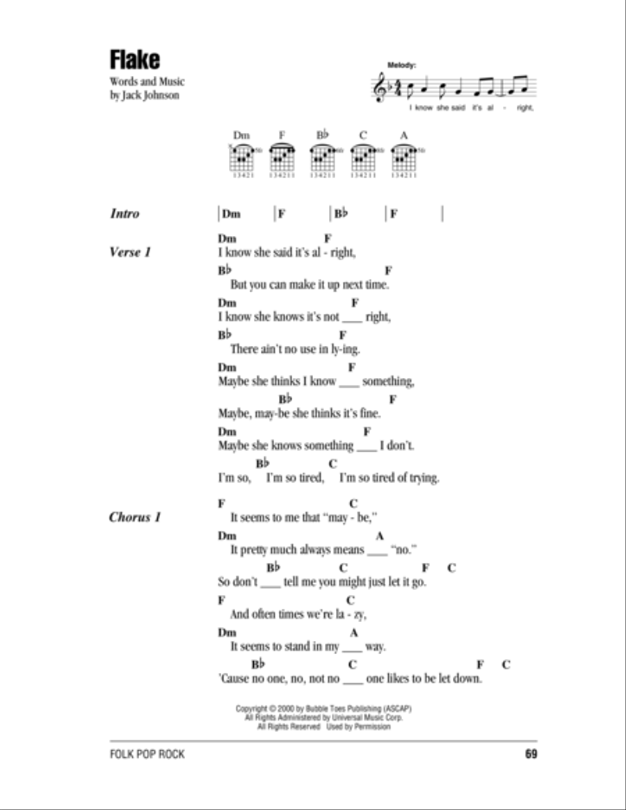 Flake Acoustic Guitar scores gallery preview page 1