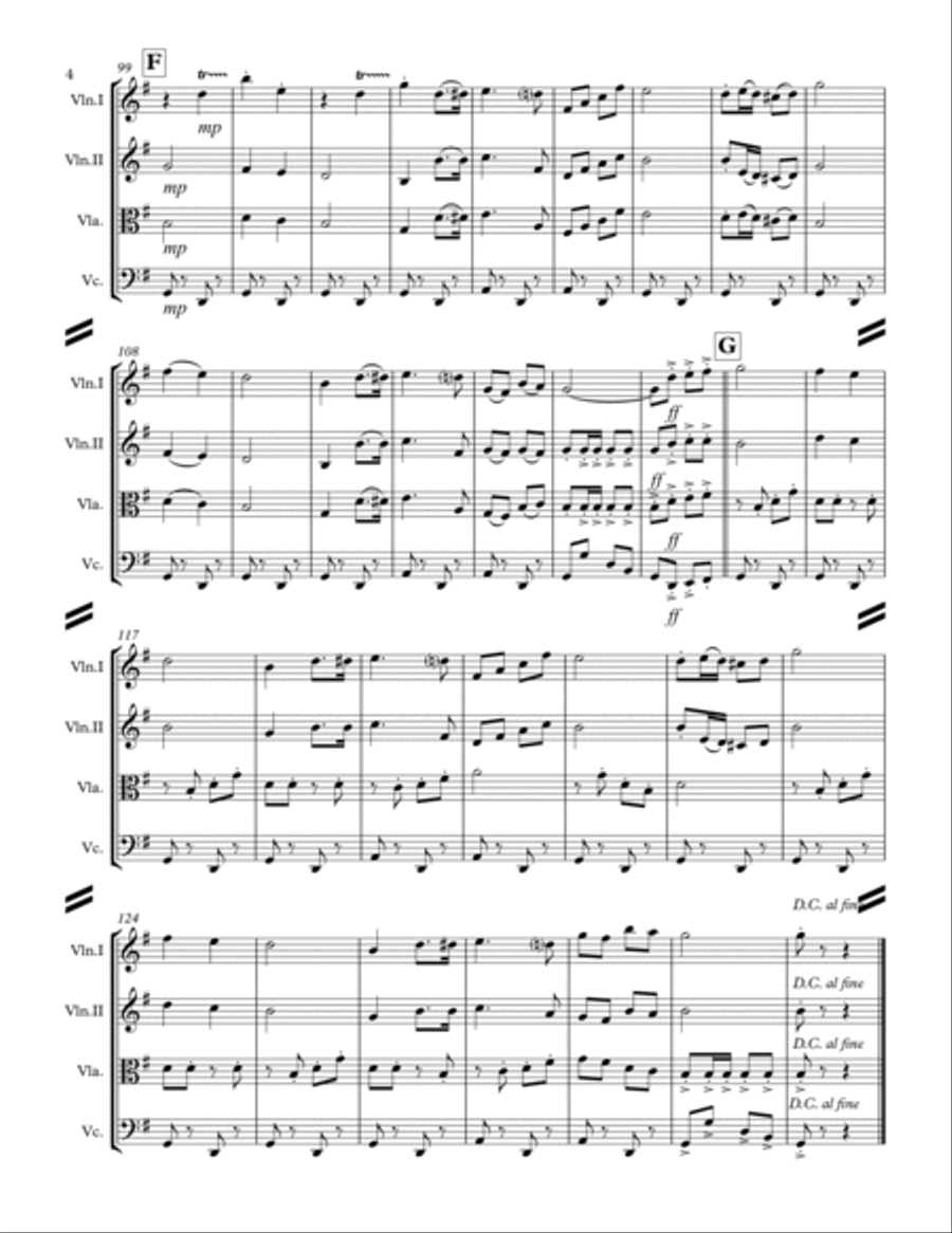 Zacatecas March (for String Quartet) String Quartet scores gallery preview page 5