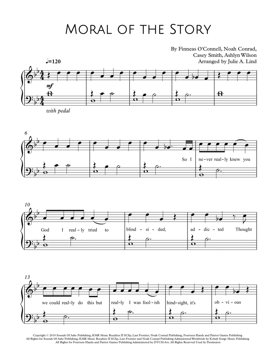 Moral Of The Story Piano Solo scores gallery preview page 1