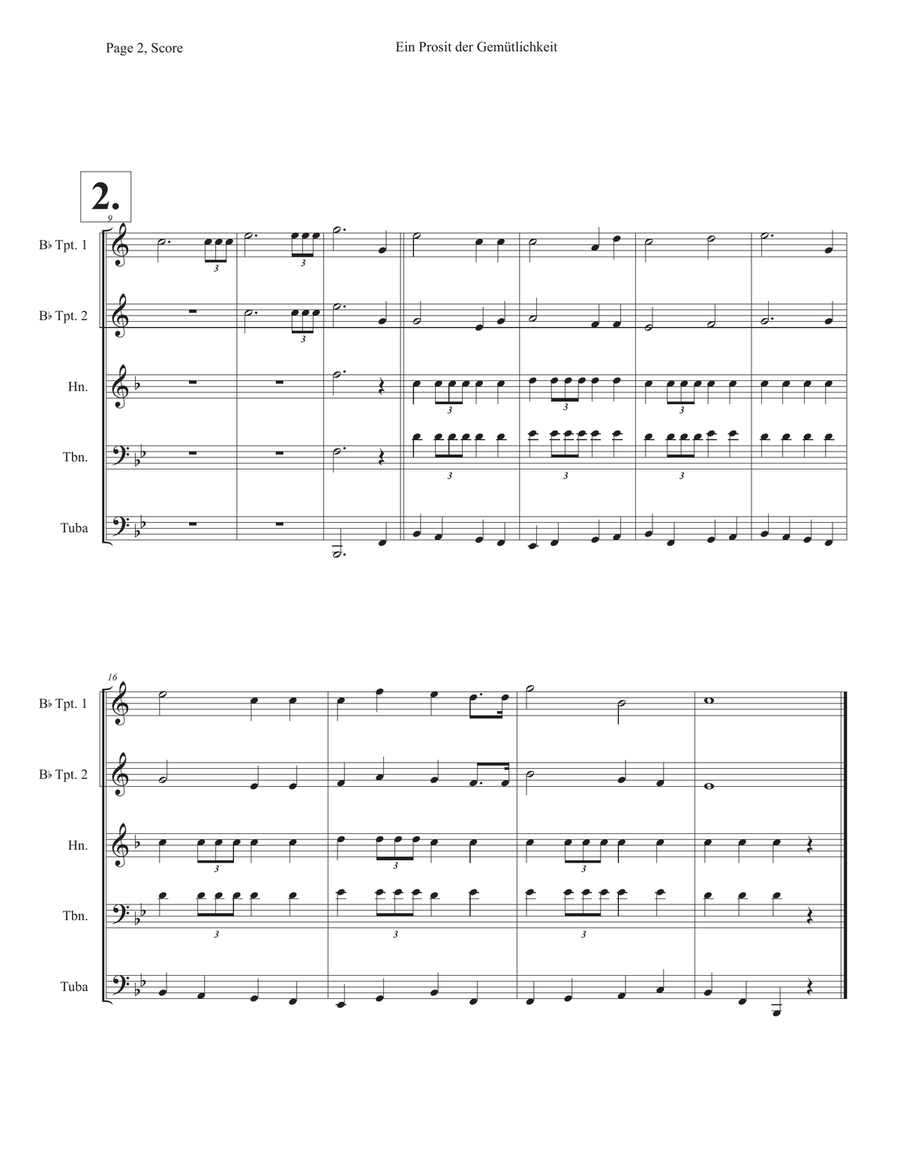 Ein Prosit der Gemütlichkeit Brass Ensemble scores gallery preview page 2