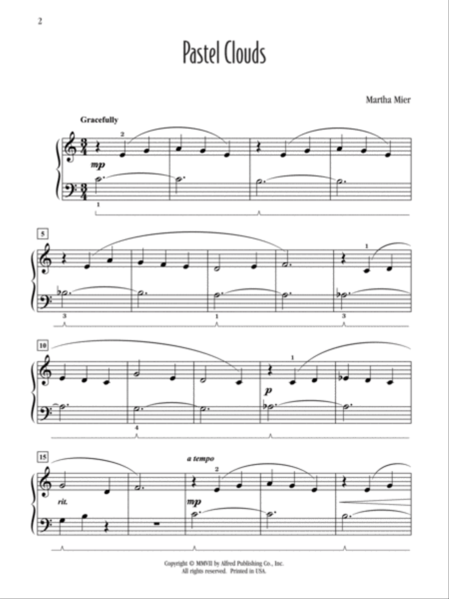 Pastel Clouds Easy Piano scores gallery preview page 3