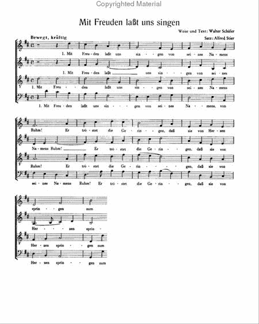 Stier: O Schar, bei Gott geborgen; Mit Freuden lasst uns singen Score scores gallery preview page 2