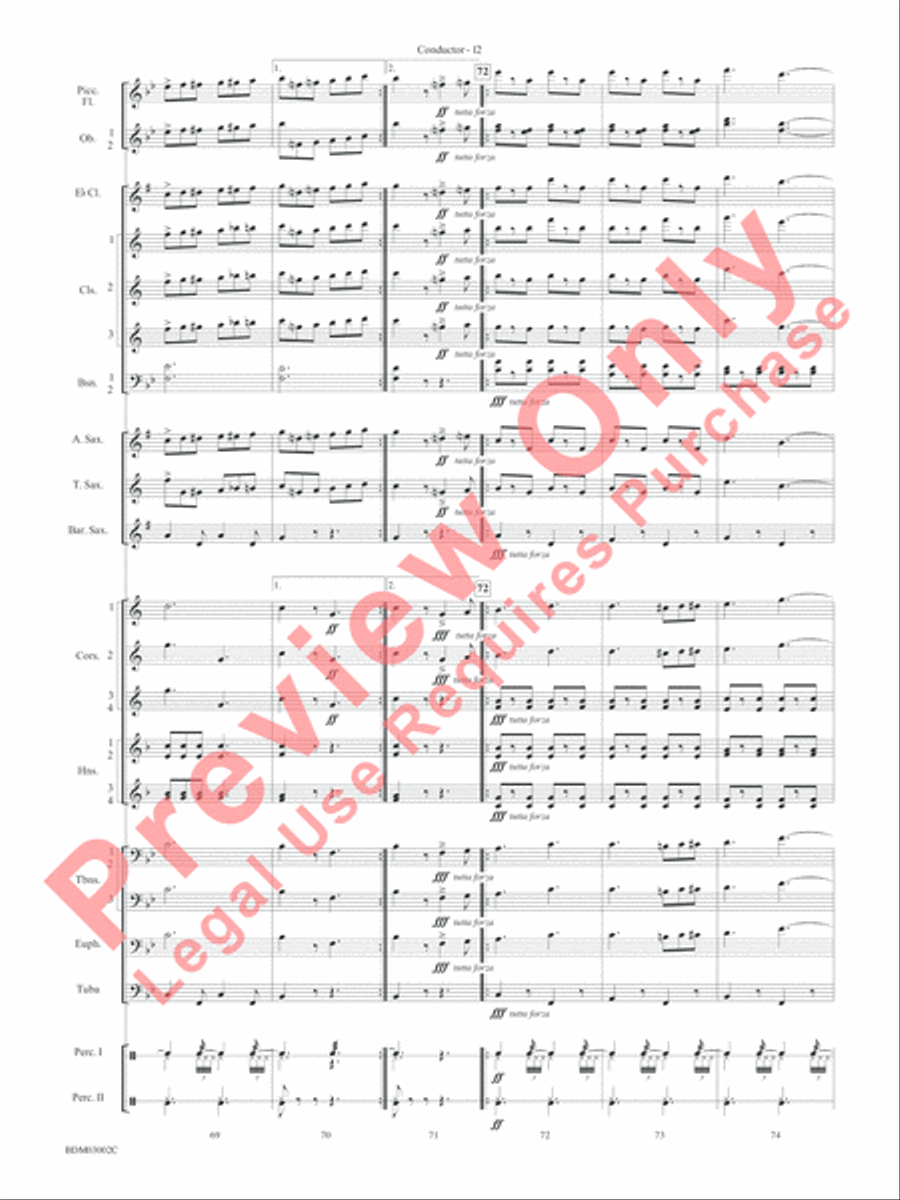 Sabre and Spurs (March of the American Cavalry) Concert Band scores gallery preview page 15