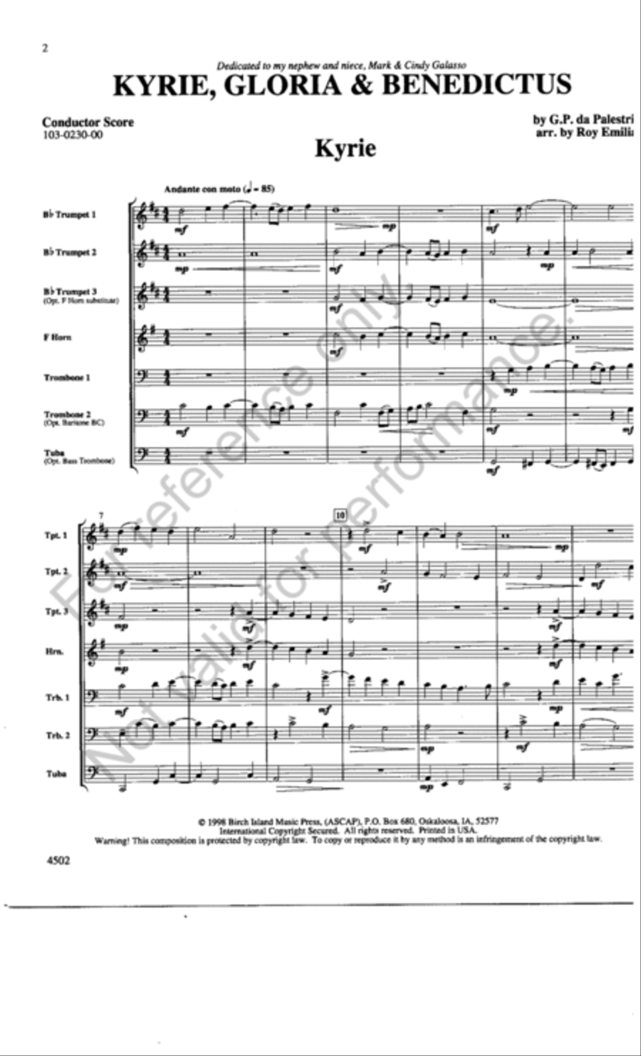 Kyrie, Gloria & Benedictus Chamber Music scores gallery preview page 2
