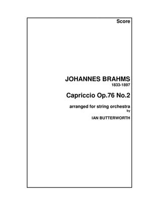 BRAHMS Capriccio in B minor (Op.76 No.2) for string orchestra