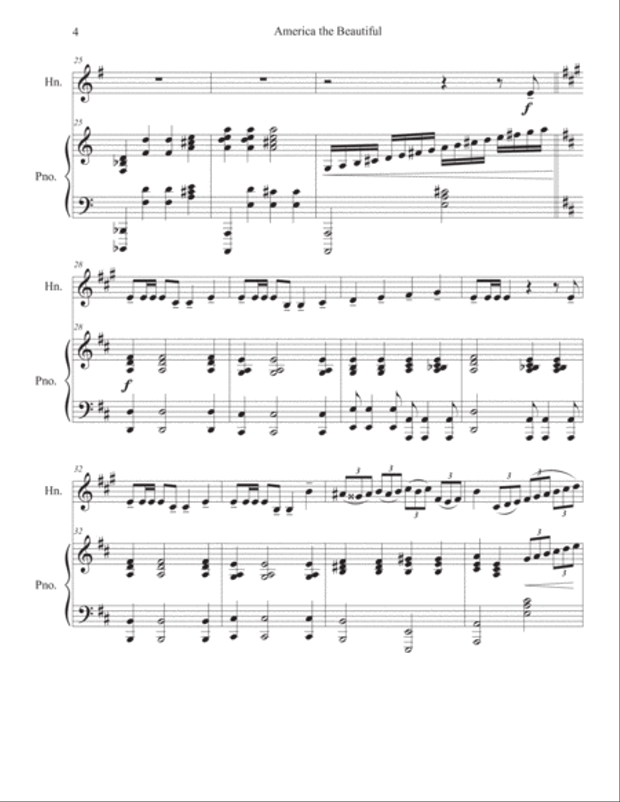 America the Beautiful - Horn in F Piano scores gallery preview page 4