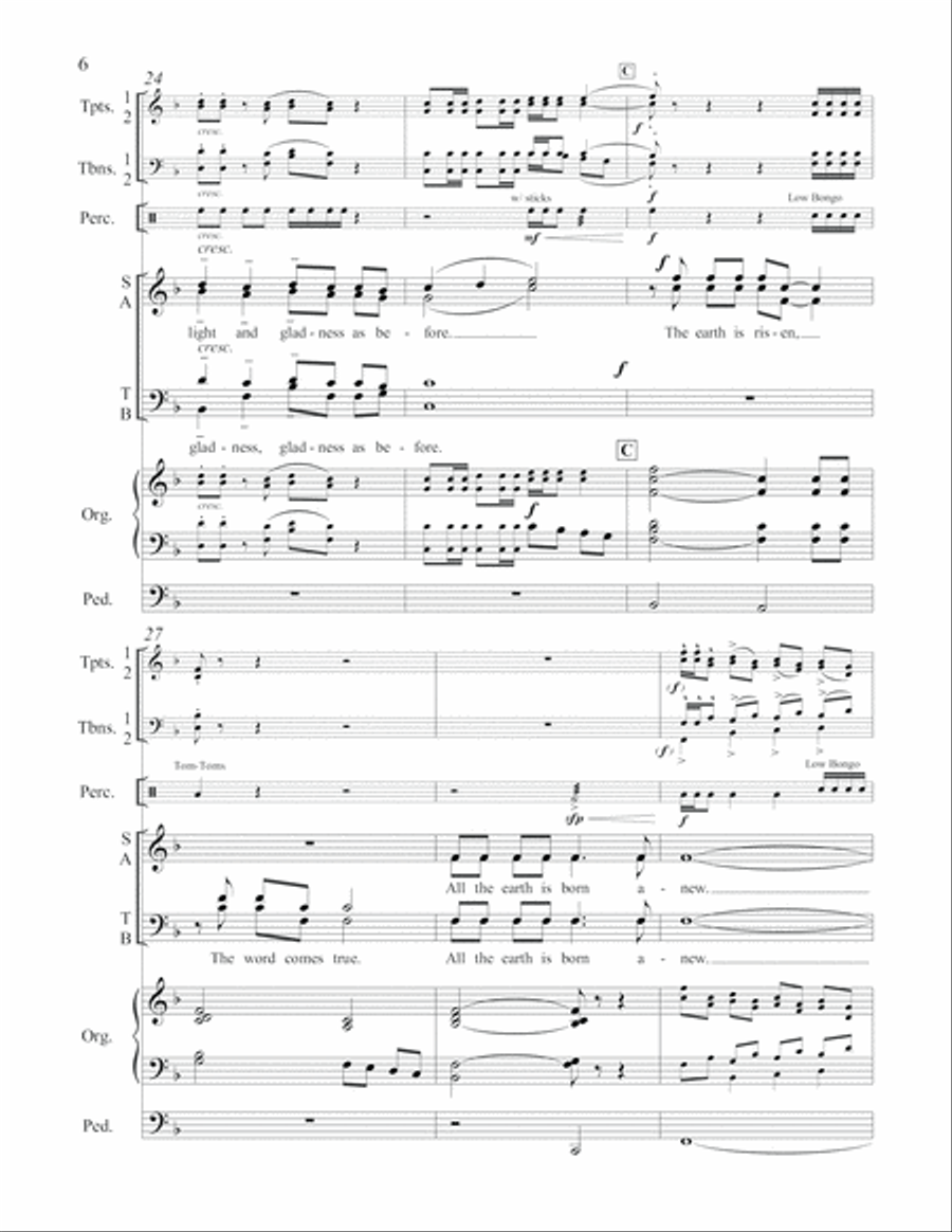 The Earth Is Risen 4-Part scores gallery preview page 6