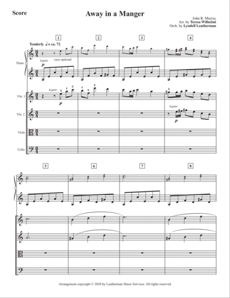 Away in a Manger Piano Quintet scores gallery preview page 1