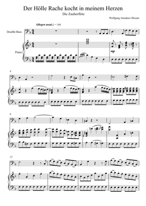Book cover for W.A Mozart - Der Hölle Rache kocht in meinem Herzen (Die Zauberflöte) Double Bass Solo - F Key