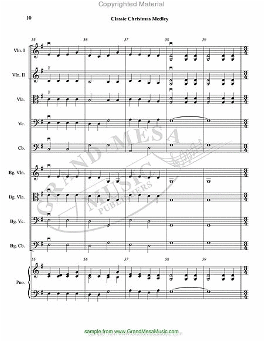 Classic Christmas Medley String Orchestra scores gallery preview page 11