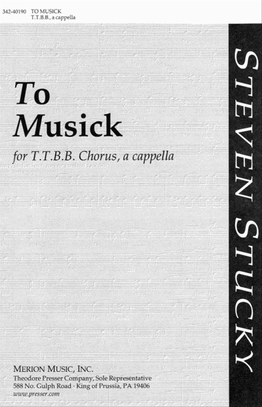 To Musick TTBB scores gallery preview page 1