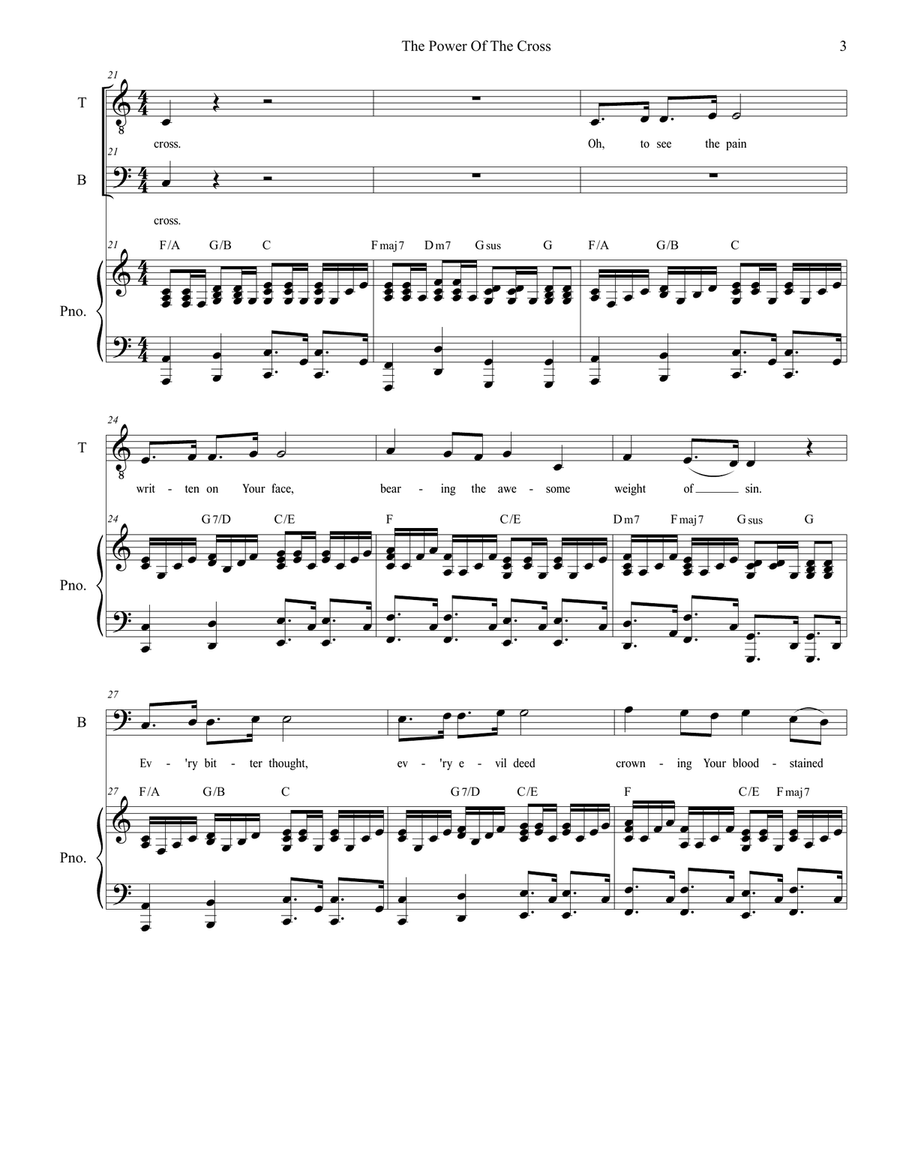 The Power Of The Cross (Oh To See The Dawn) Tenor Voice scores gallery preview page 3