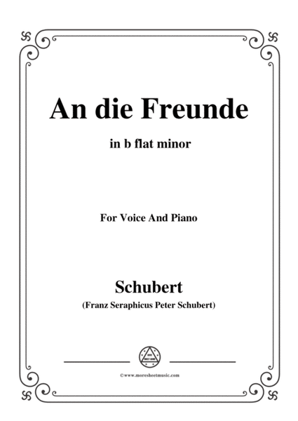 Schubert-An die Freunde(To My Friends),D.654,in b flat minor,for Voice&Piano image number null