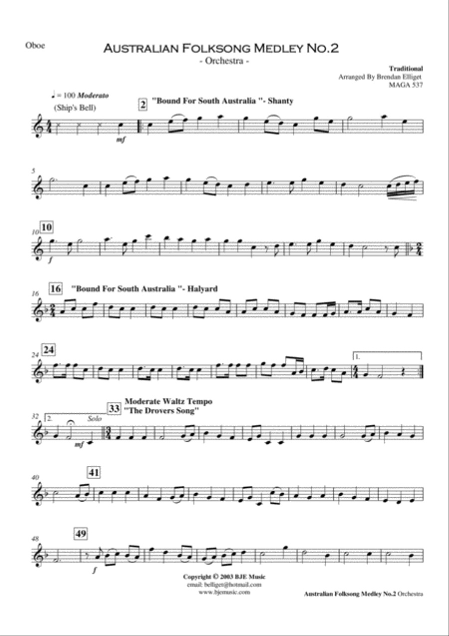 Australian Folksong Medley No. 2 - Orchestra Full Orchestra scores gallery preview page 6