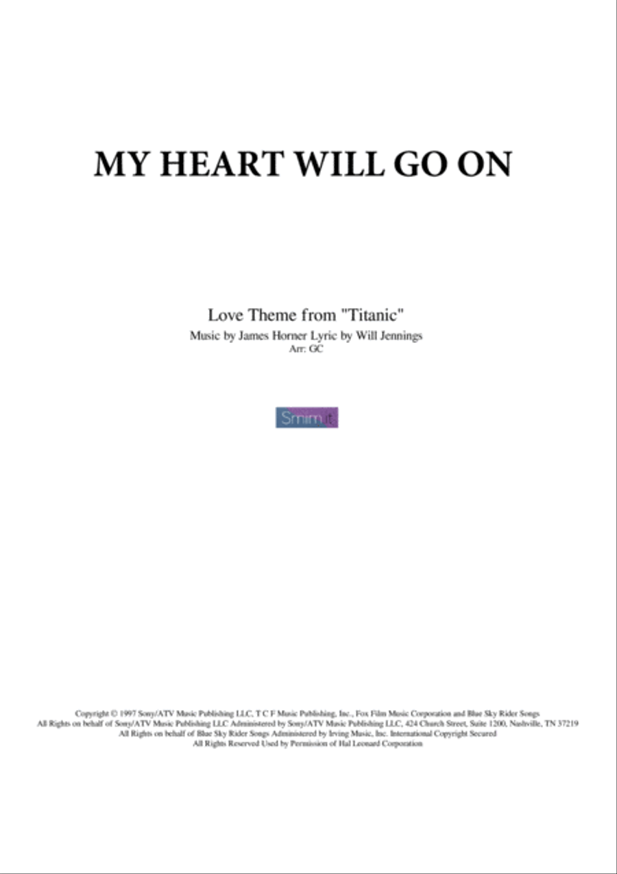 My Heart Will Go On (Love Theme from Titanic) Piano Solo scores gallery preview page 1