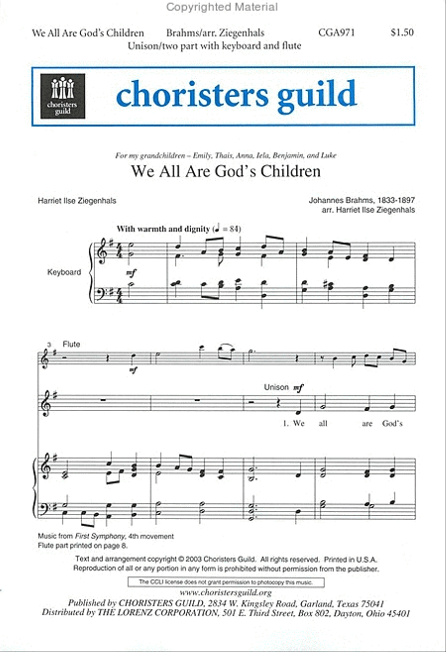 We All Are God's Children Unison Choir scores gallery preview page 2