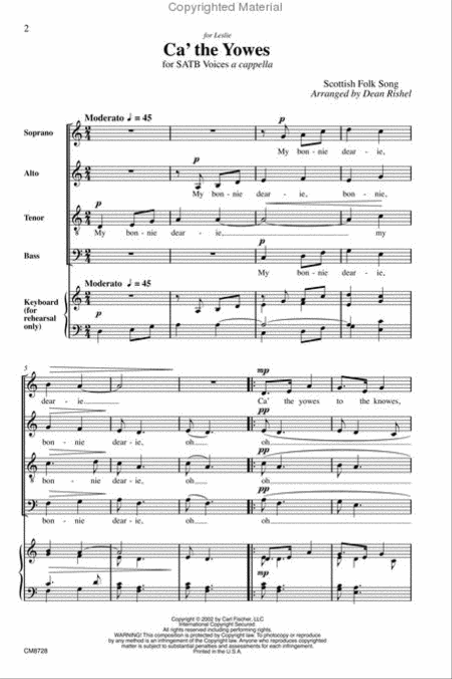 Ca the Yowes 4-Part scores gallery preview page 2