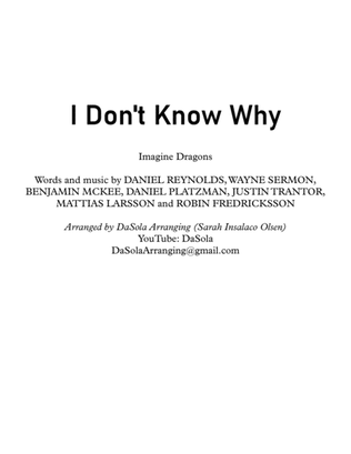 Book cover for I Don't Know Why