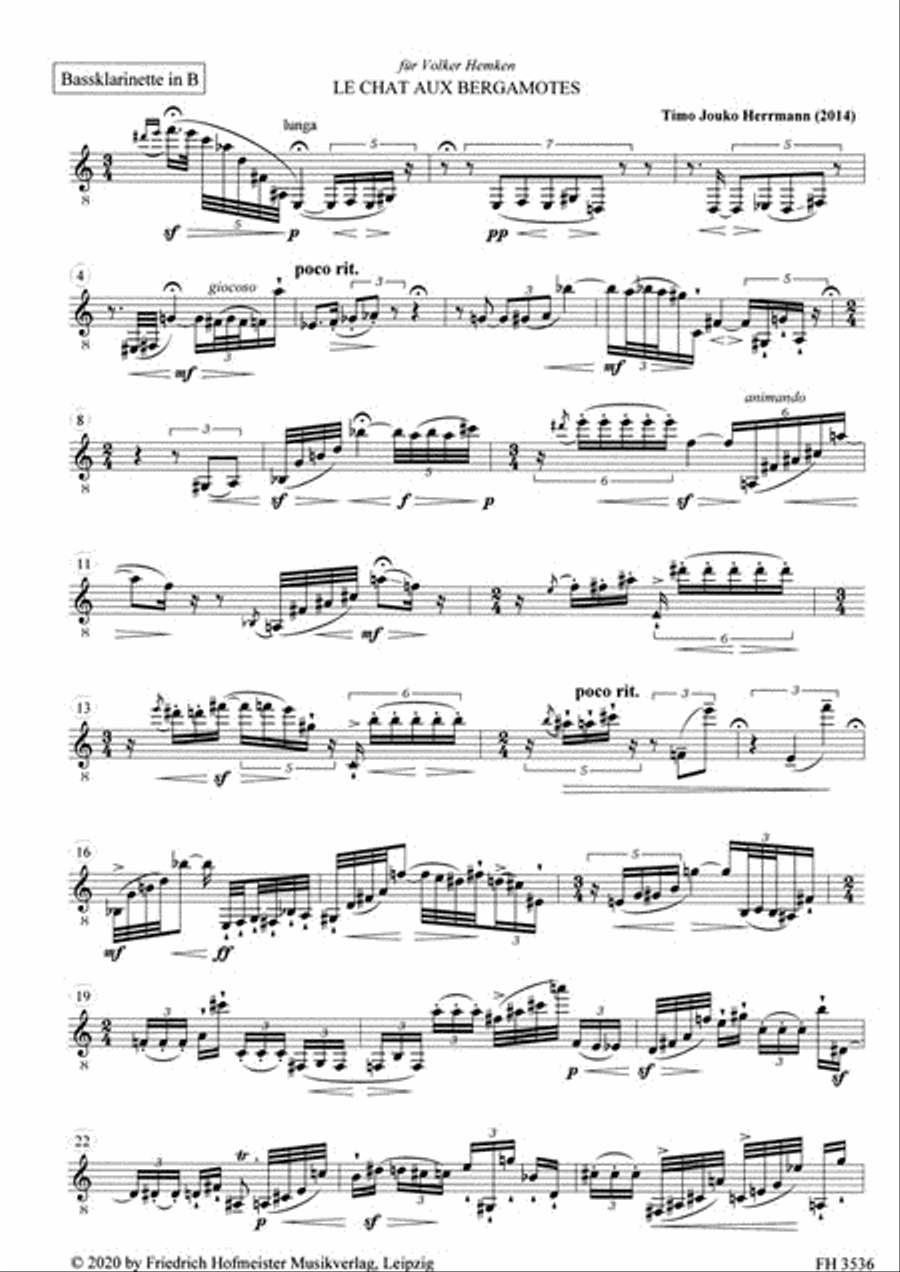 Drei Stücke Bass Clarinet scores gallery preview page 2