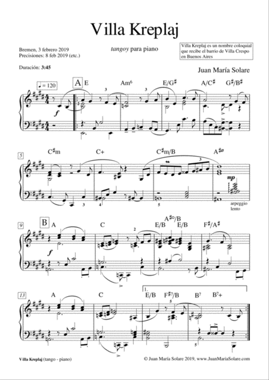 Villa Kreplaj [piano solo] Piano Solo scores gallery preview page 2